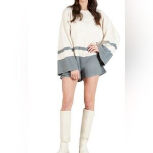 LUCCA Cream and Gray Jumpsuit KNITTED 
NAVY -